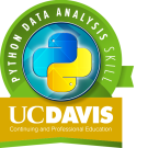 Python data analysis badge graphic